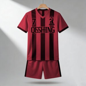 Direct Factory Gray and  Red Color Team Football Jersey Soccer T-shirt Sets Soccer Wear Uniform Maillot