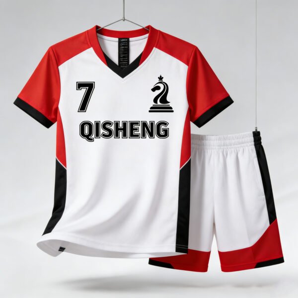 25/26 Football Uniforms Set Soccer Jersey Thailand Quality Team Red and BLACK Color Blocking Soccer Shirts