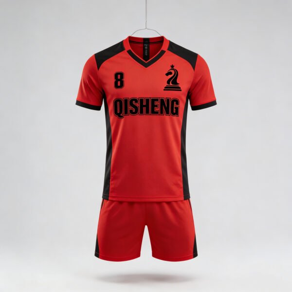 Customized Soccer Jersey Thailand Quality Custom Silver RED Color Blocking Team Football Jerseys Sets