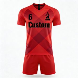 cjh (17) Football Uniforms Set Soccer Jersey Thailand Quality Team RED and Gray Color Blocking Soccer Shirts Maillot T-shirt