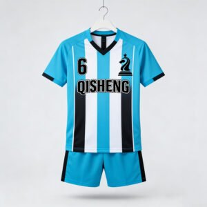 Direct Factory Black and Blue Color Team Football Jersey Soccer T-shirt Sets Soccer Wear Uniform Maillot