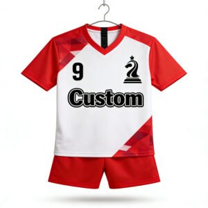 Customized Soccer Jersey Thailand Quality Custom Crimson Red AND WHITE Color Blocking Team Football Jerseys