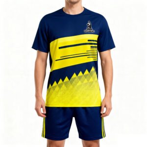 25-26 Collection Blue and yellow color-blocking stripes Casual Sports Tracksuit