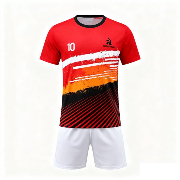 2025-2026 Collection Red and Yellow color-blocked Black stripes Casual Sports Tracksuit